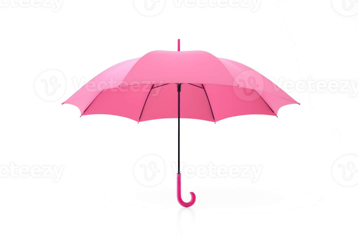 pink umbrella 3D animation style , open and closed transparent background png