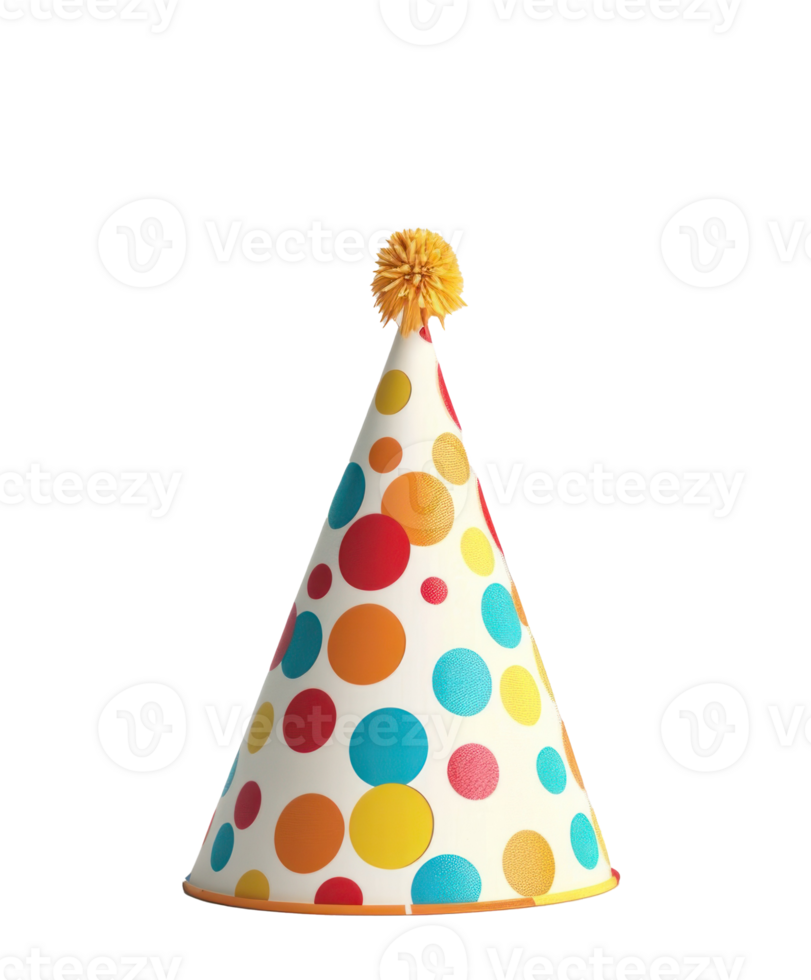 3d render, birthday cap isolated on transparent background png
