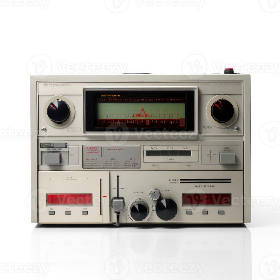 Scientific Photography of 90's videotape player, isolated on transparent background png