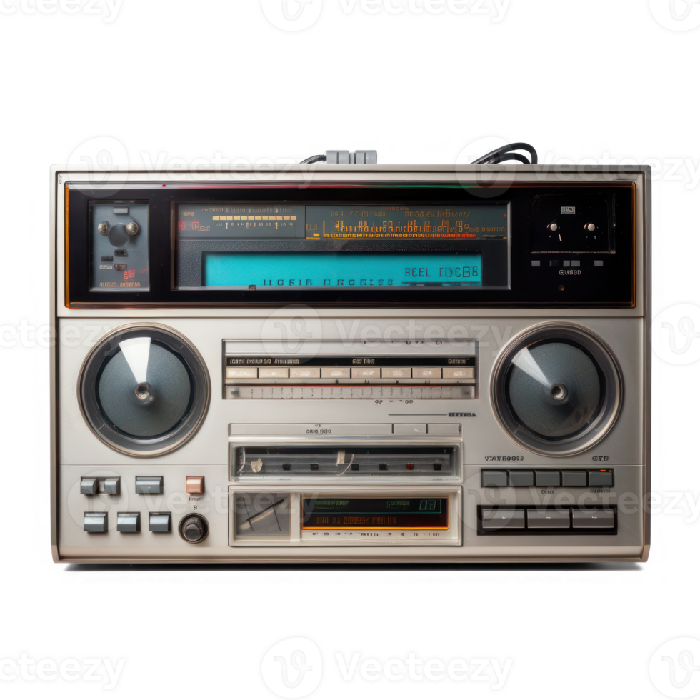 an old radio is shown on a transparent background png