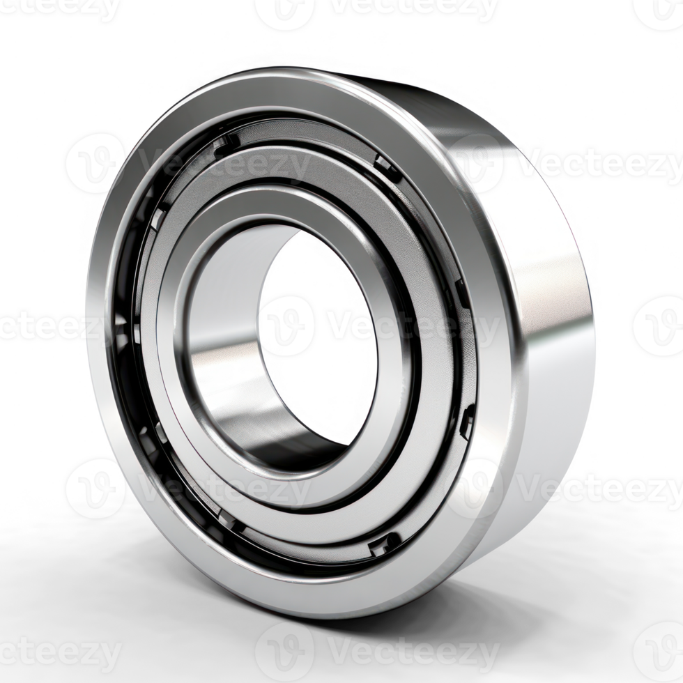 A wiped industrial bearing on a solid transparent background png