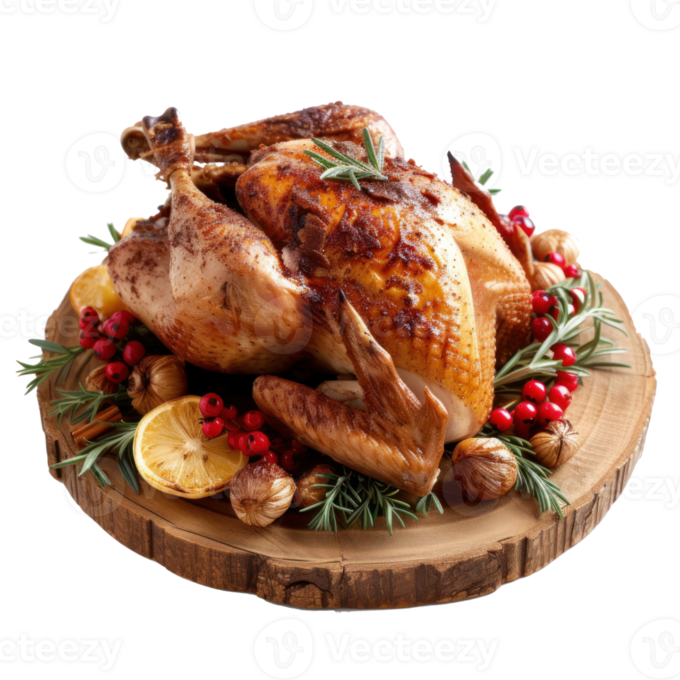 grilled turkey on wood, real photo, photorealistic isolate on transparent background png