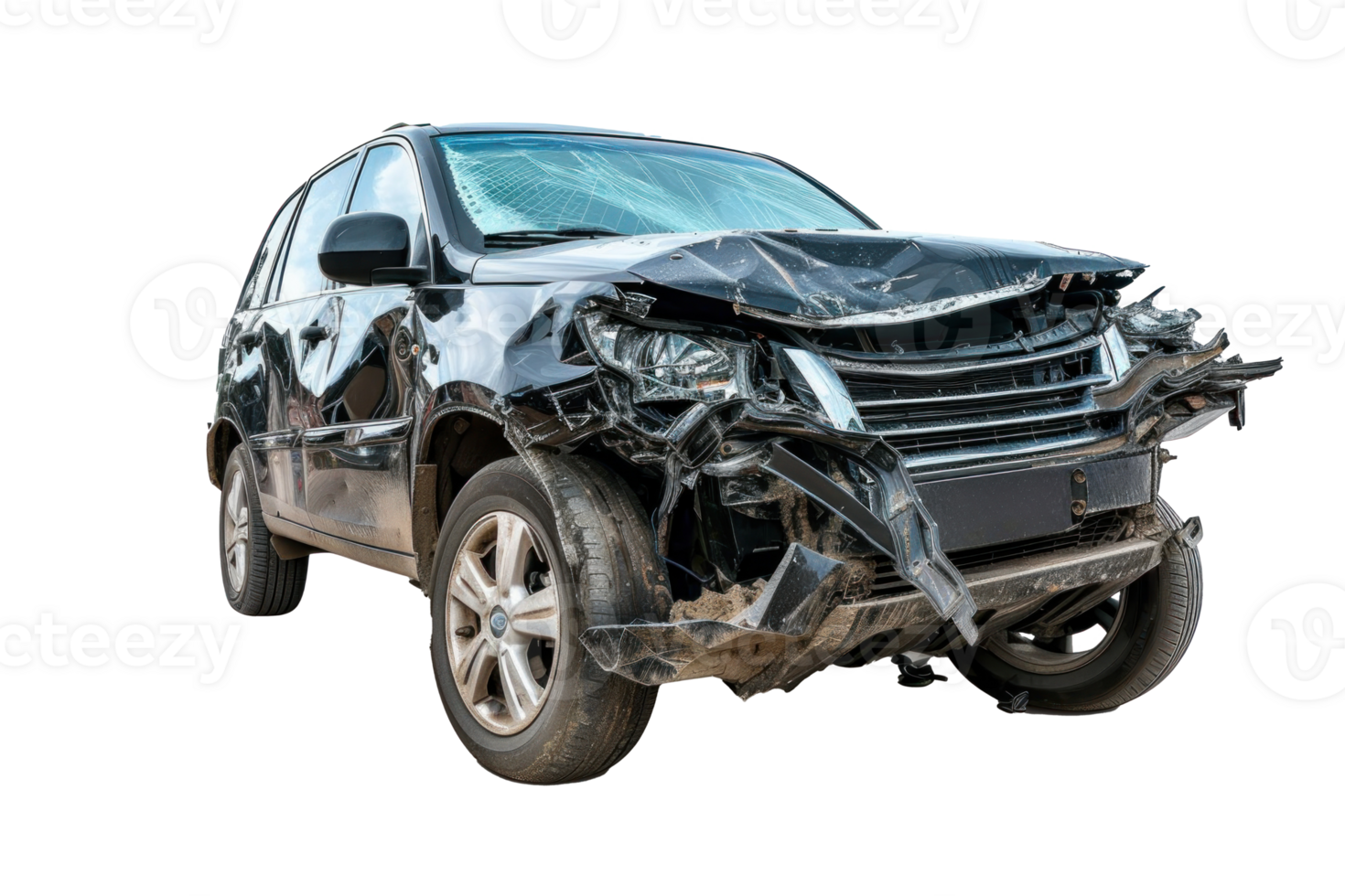 modern suv car accident broke transparent background png