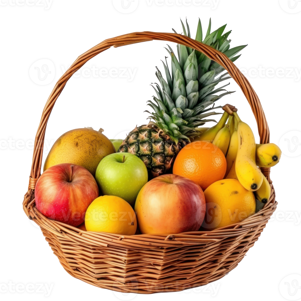 fruit basket isolate on transparent background png