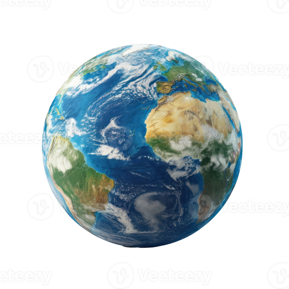 realistic globe of earth on transparent background png