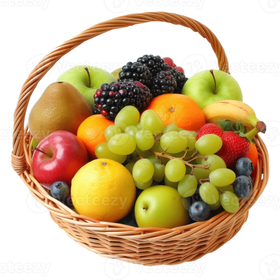 fruit basket isolate on transparent background png