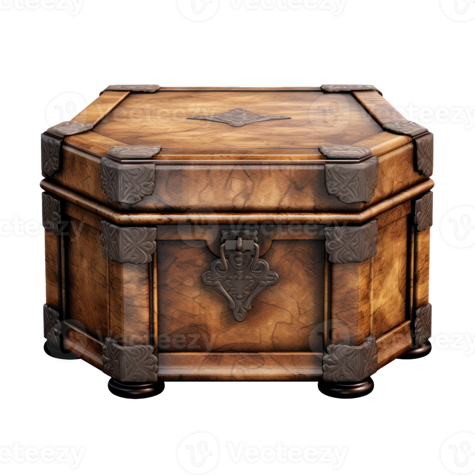 Wooden box isolate on transparent background png