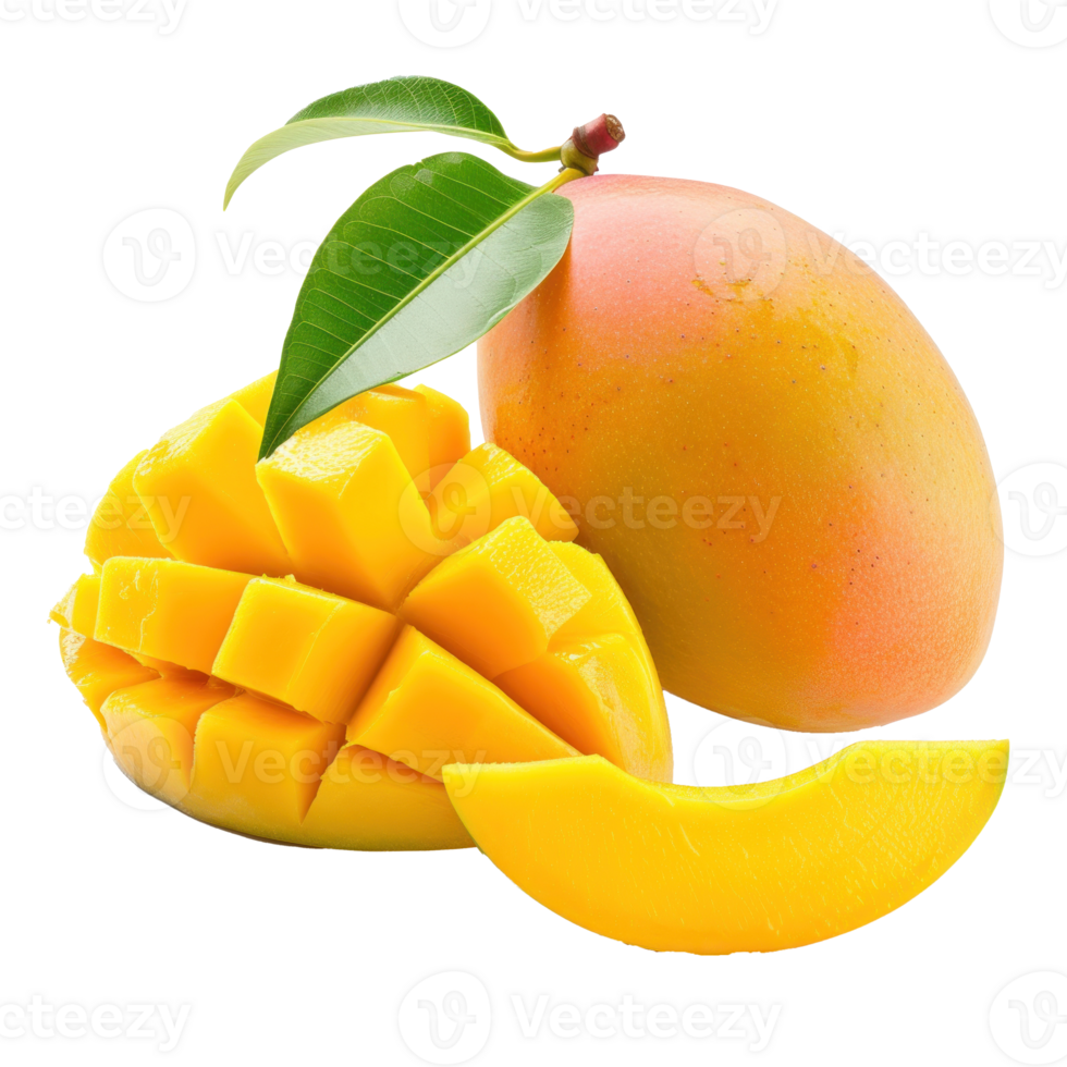ripe mango isolated on transparent background png