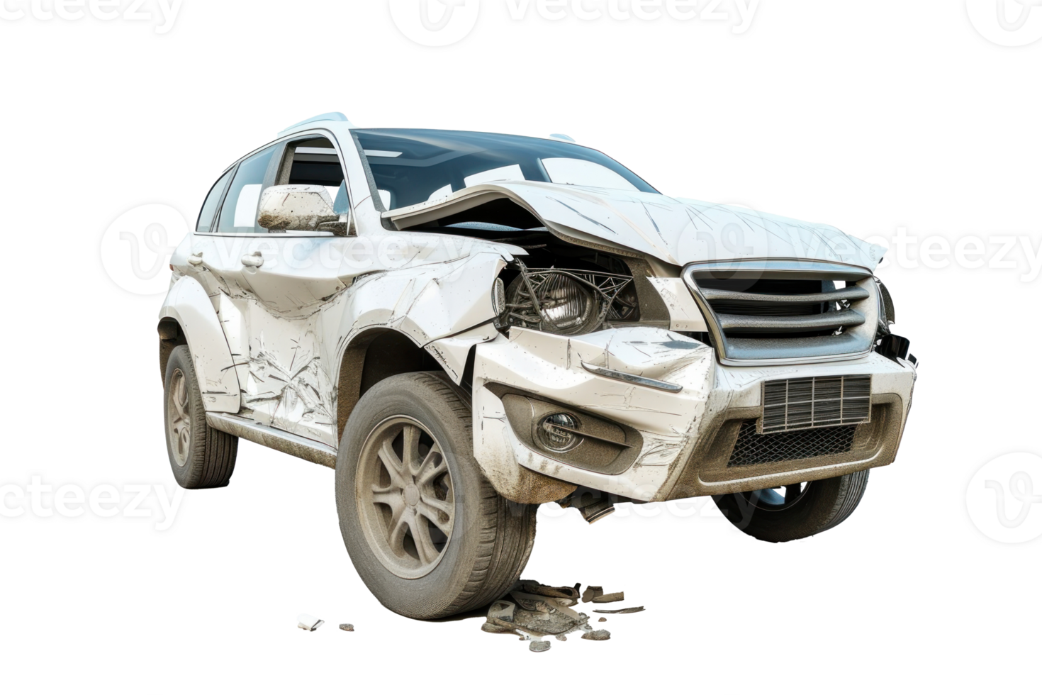 modern suv car accident broke transparent background png