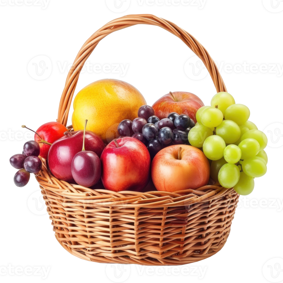 fruit basket isolate on transparent background png