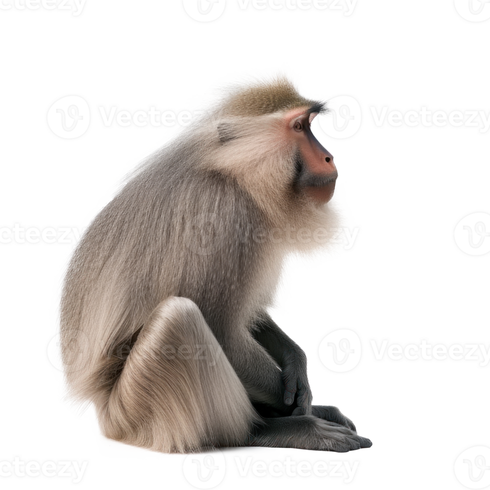 Male monkey hamadryad. Isolated on transparent background png