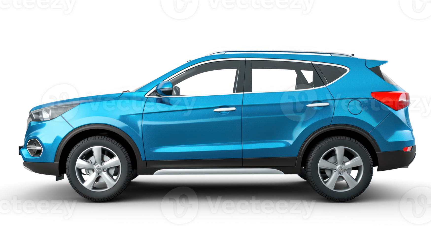 blue SUV car in angle view isolated on transparent background png