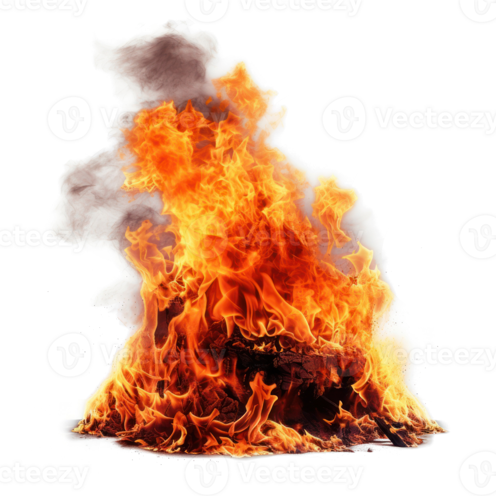 Fire elevation side view , isolated on transparent background png