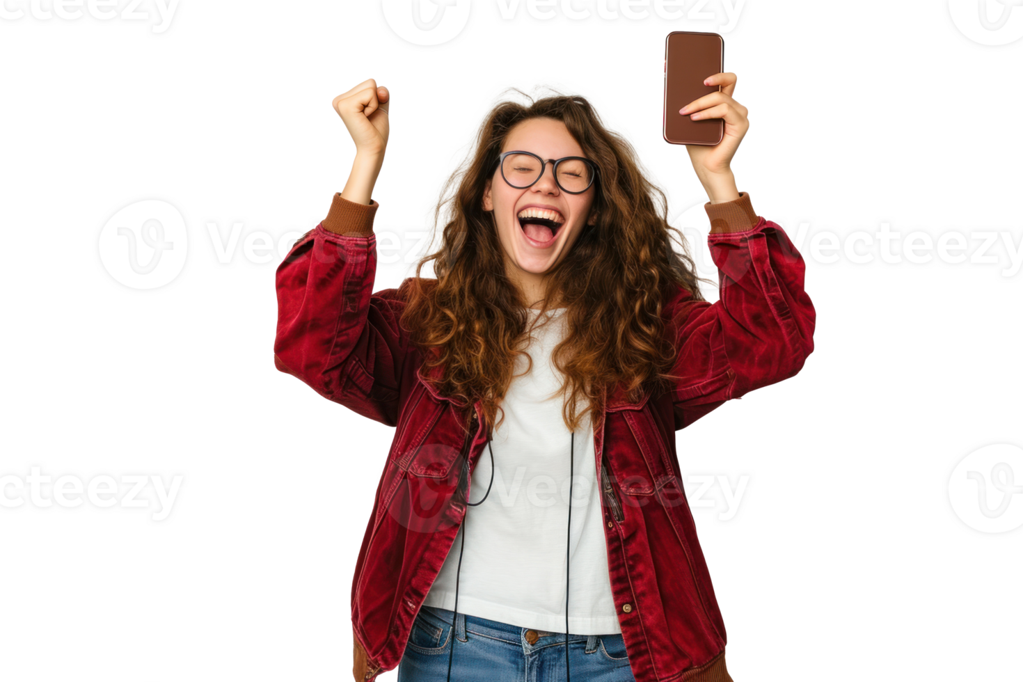 Young woman on transparent background png