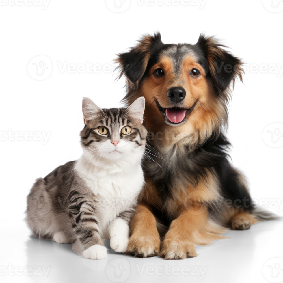 A cat and a dog, transparent background png