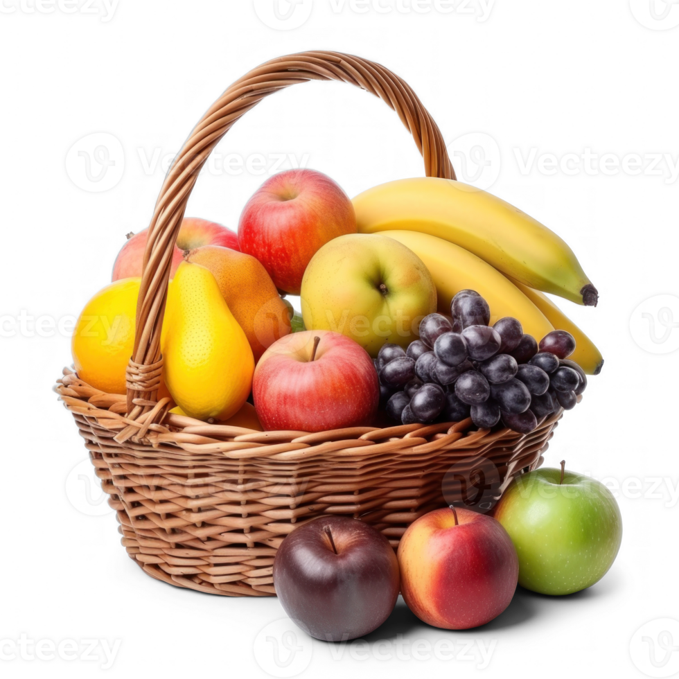 fruit basket isolate on transparent background png