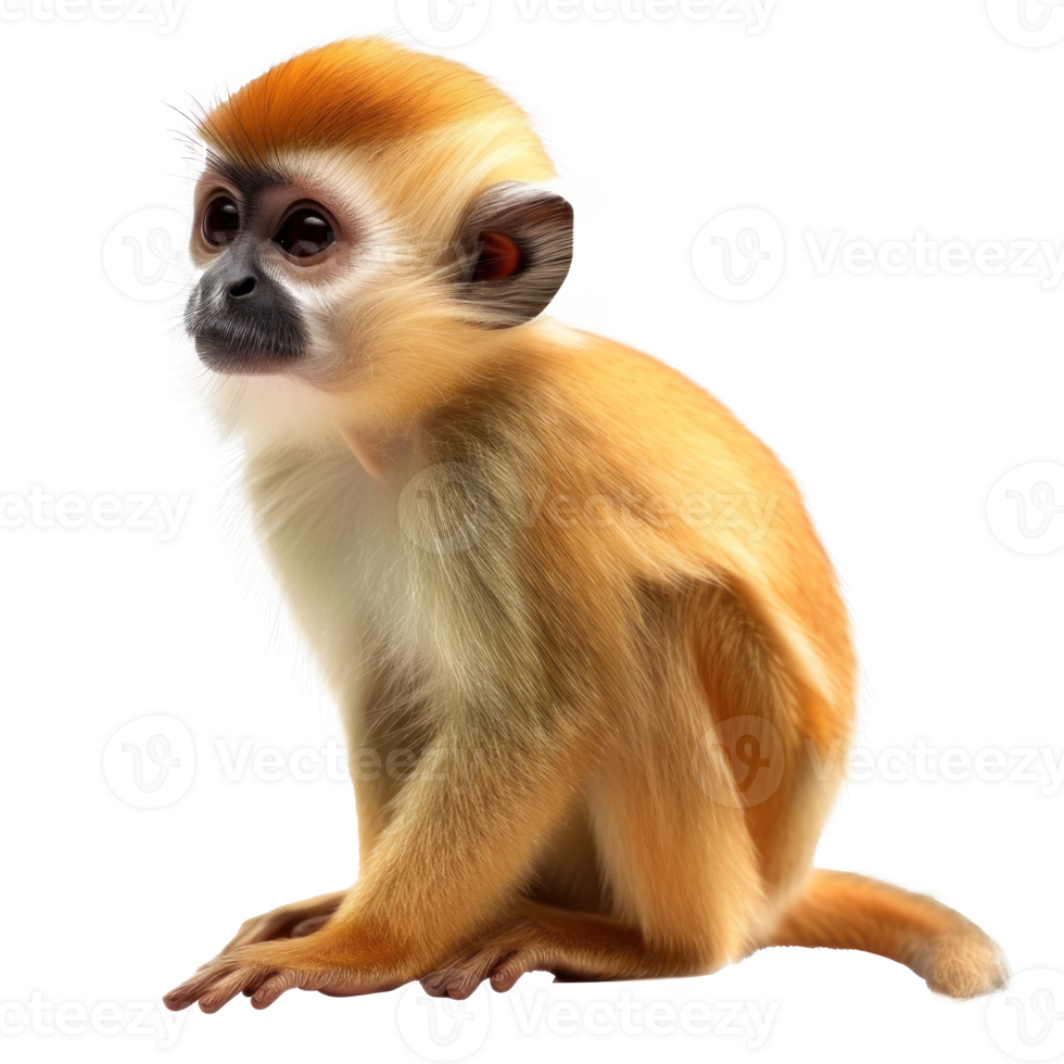 Real image of a beautiful Monkey isolated on transparent or transparent background png