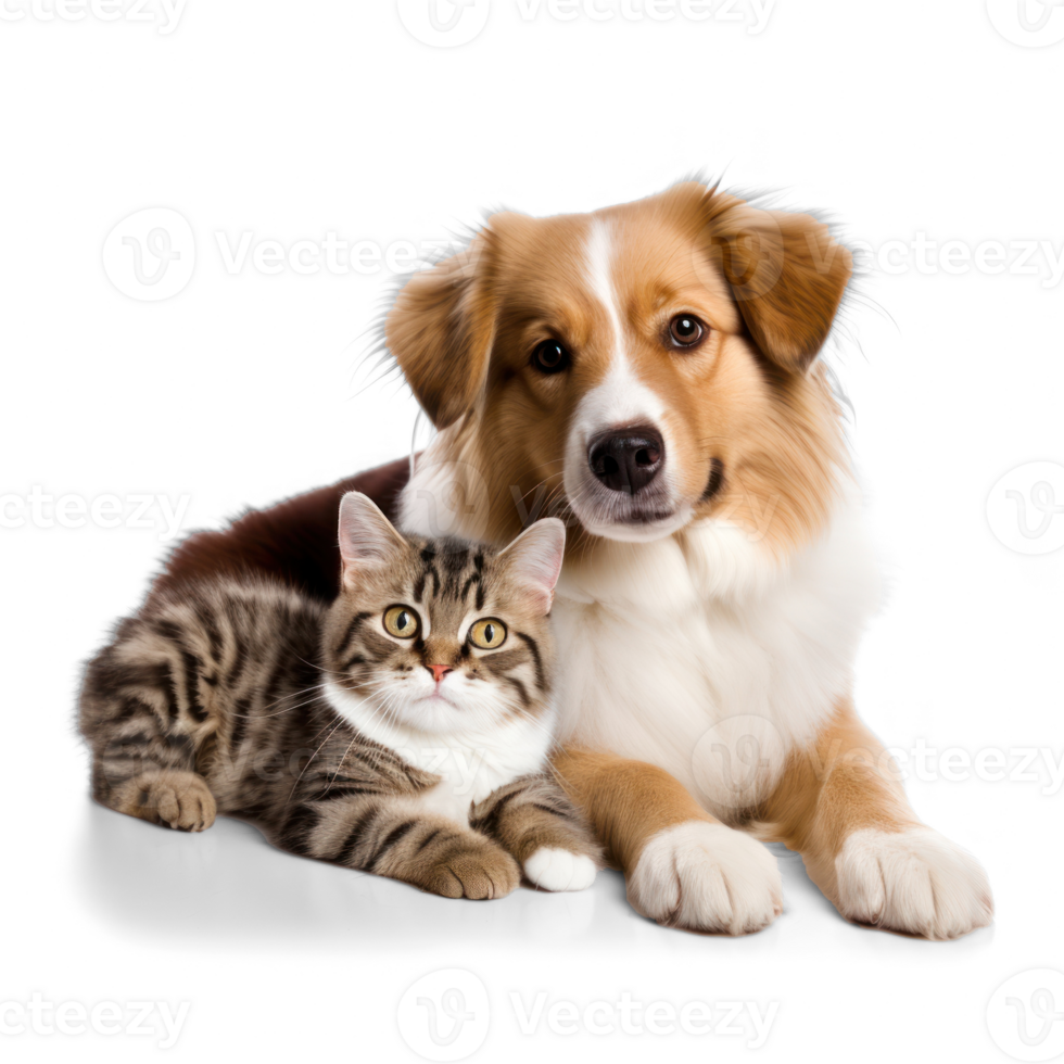 A cat and a dog, transparent background png