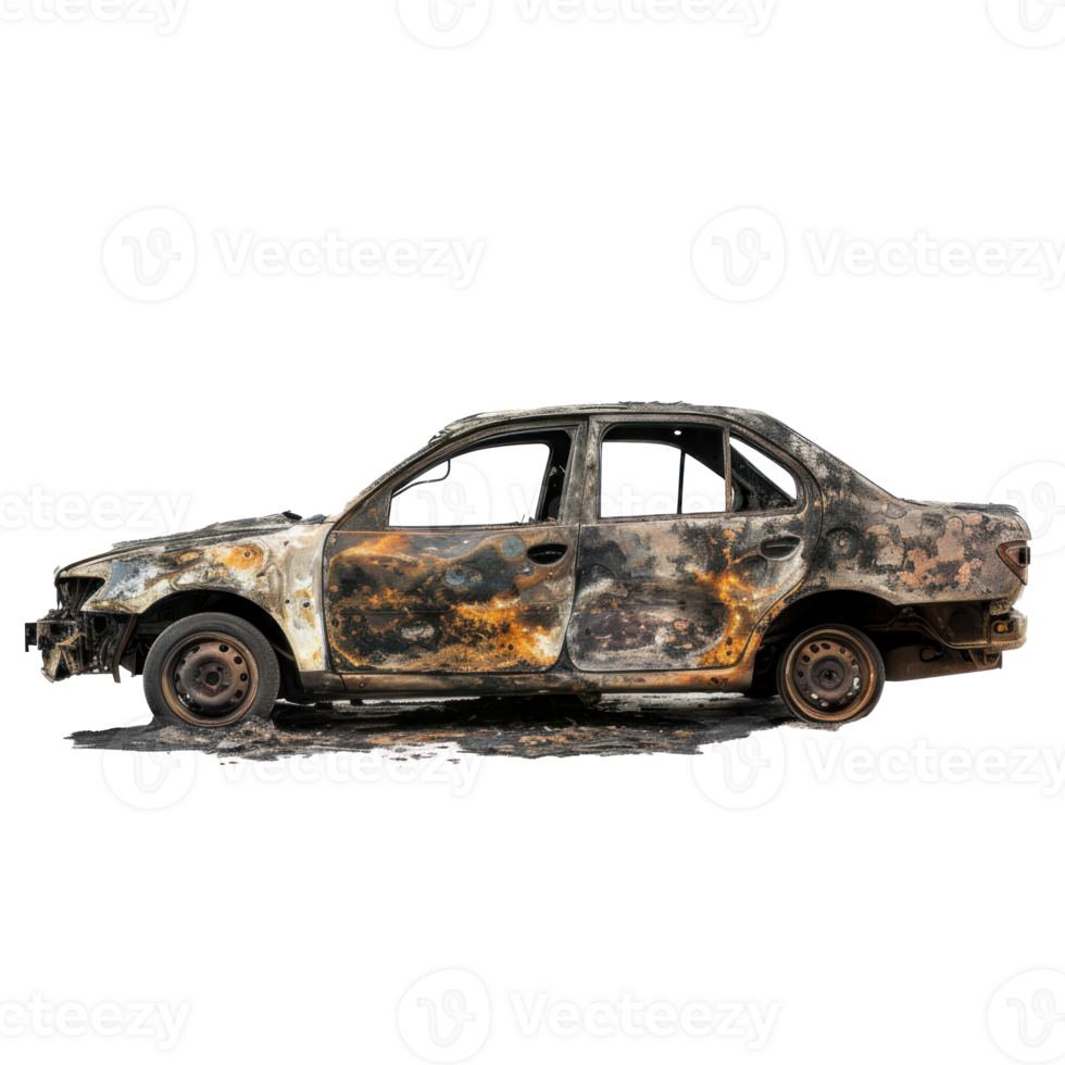 Burned Car, transparent background png
