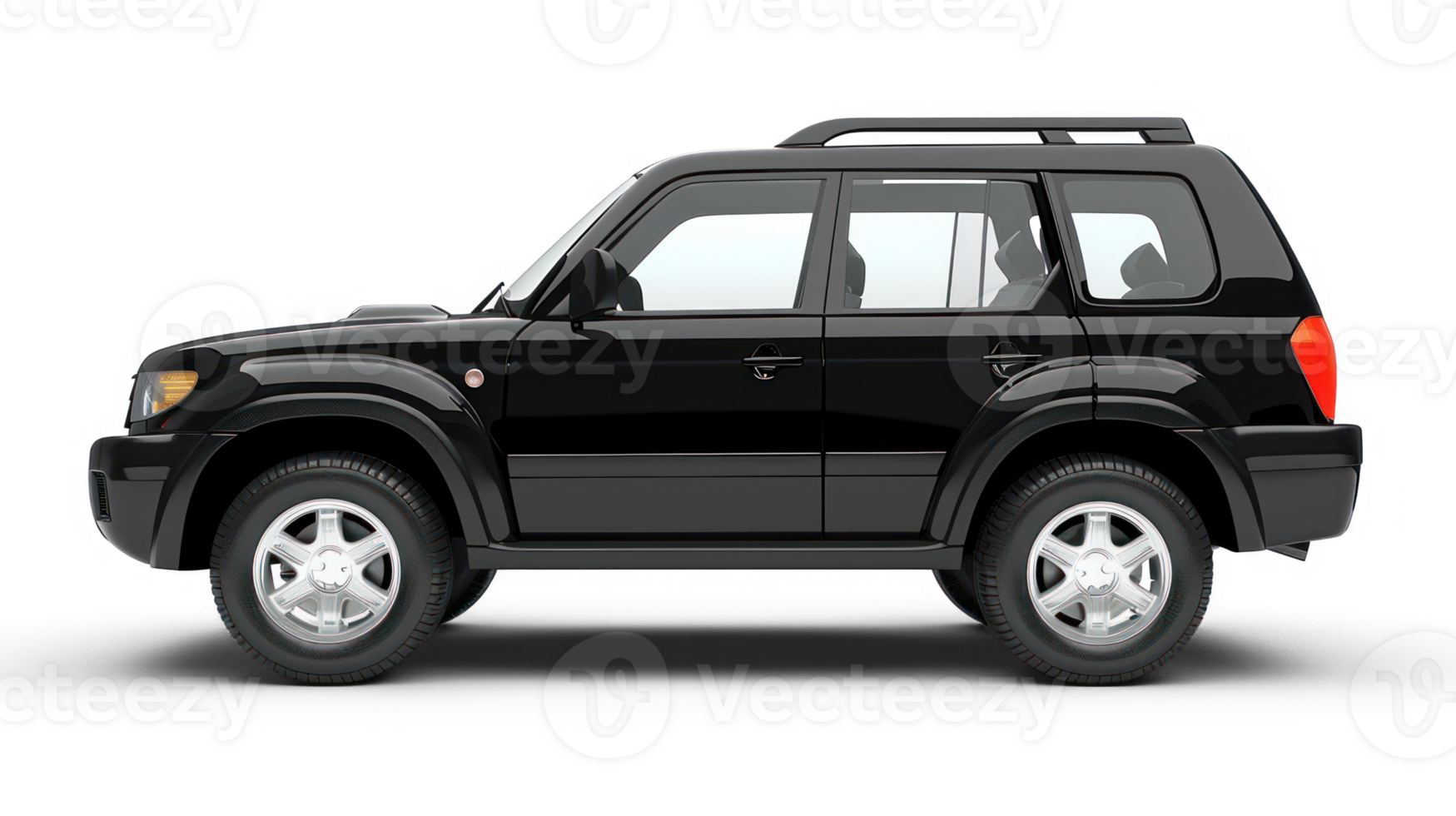 black SUV car isolated on transparent background png