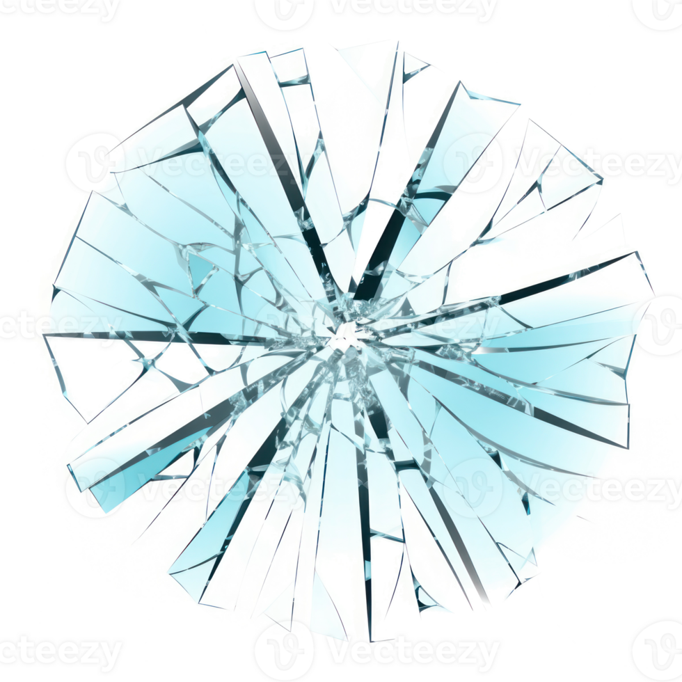 Broken glass isolated on a transparent background png