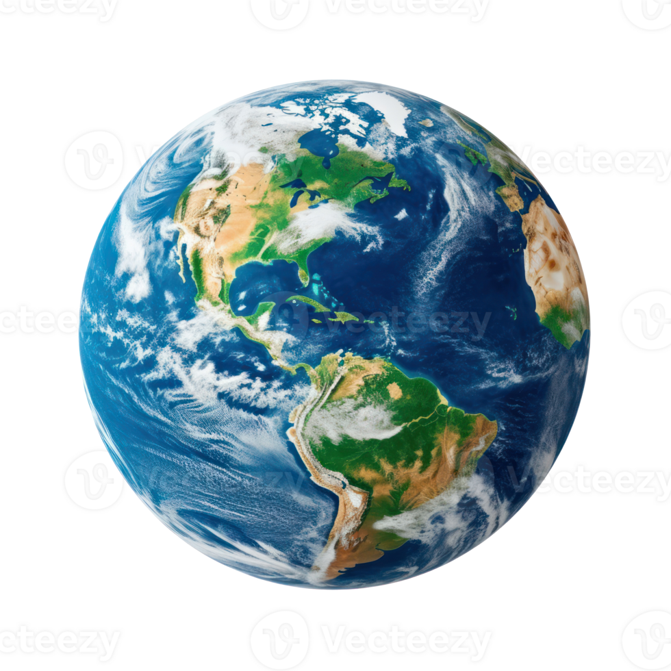 Photograph planet earth isolated on transparent background png