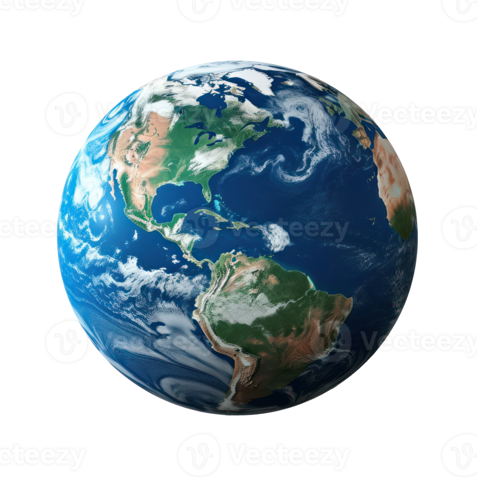 Earth planet on transparent background png