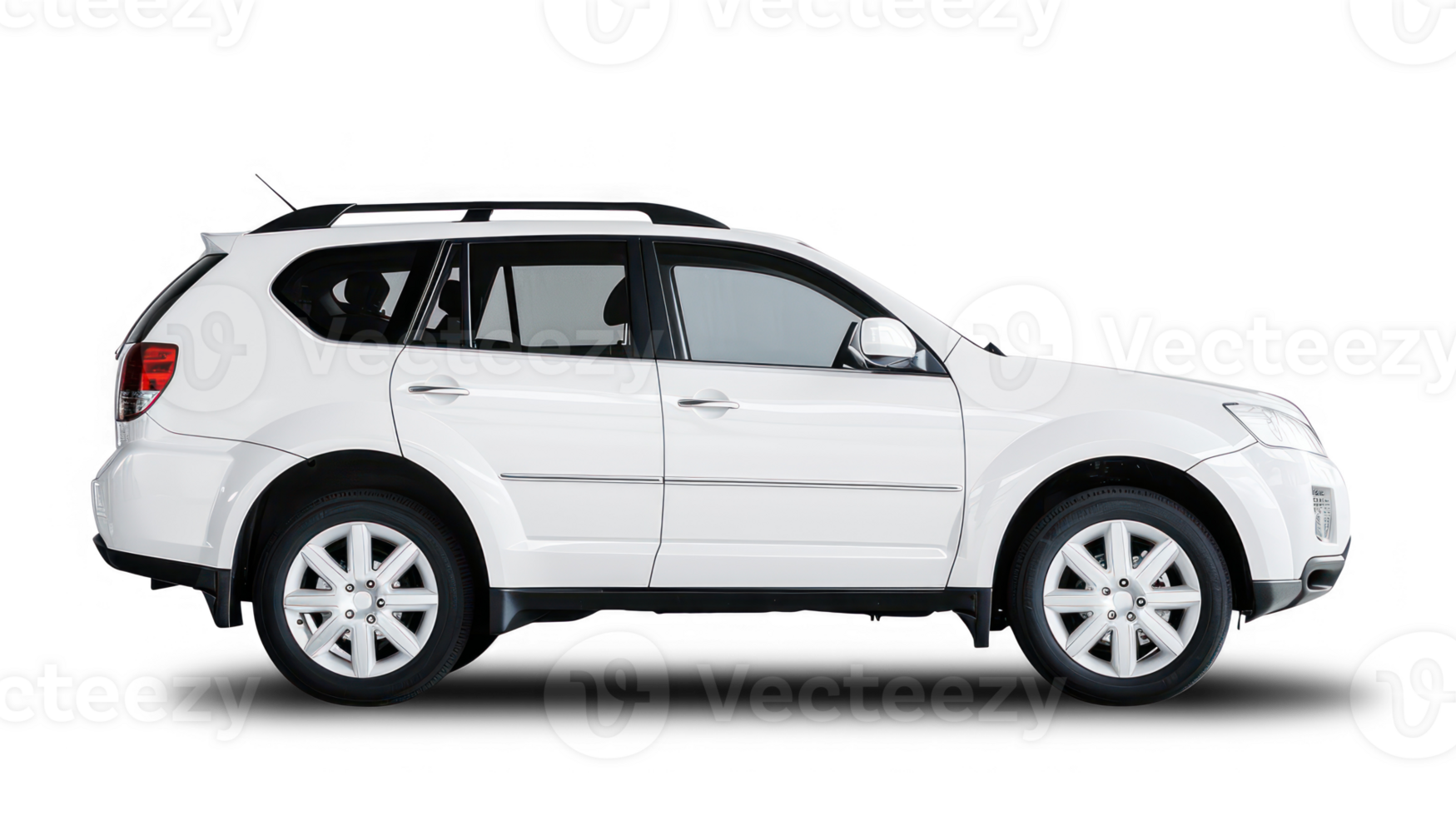 White SUV car in angle view isolated on transparent background png