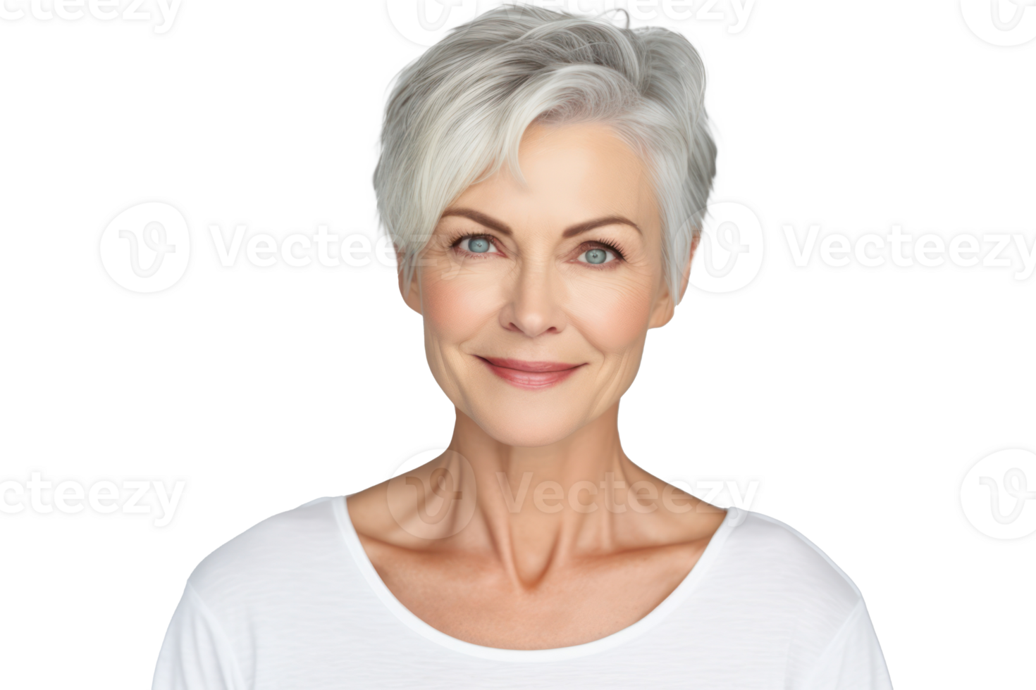 a woman with short hair on a transparent background png