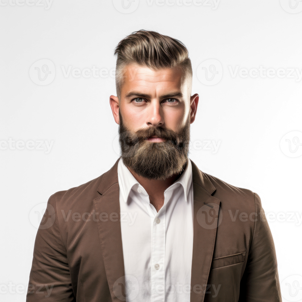 Bearded stylish man, transparent background png