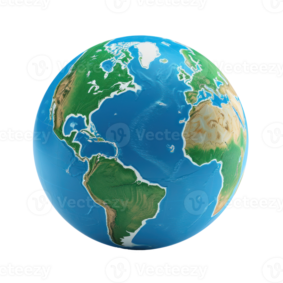 Planet earth displayed on transparent background png