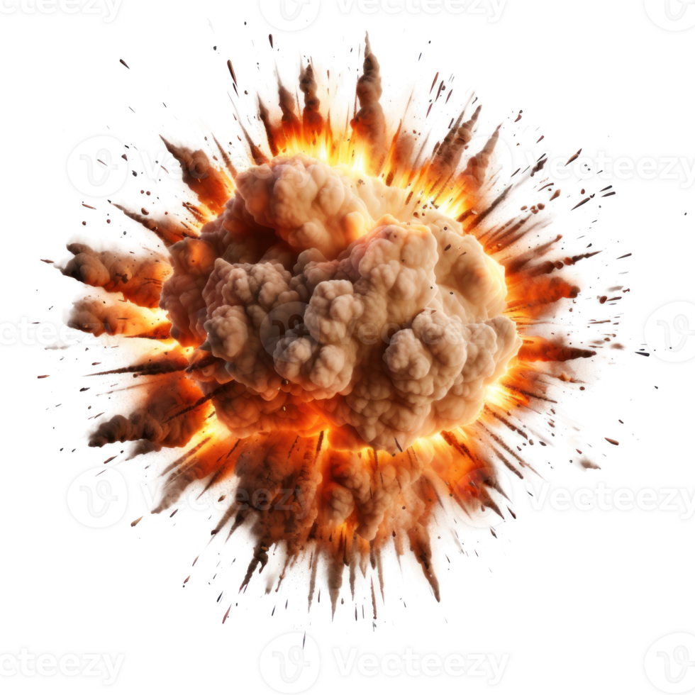 An explosion isolated on transparent background png