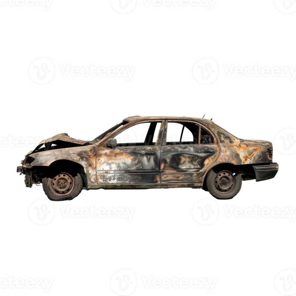 Burned Car, transparent background png