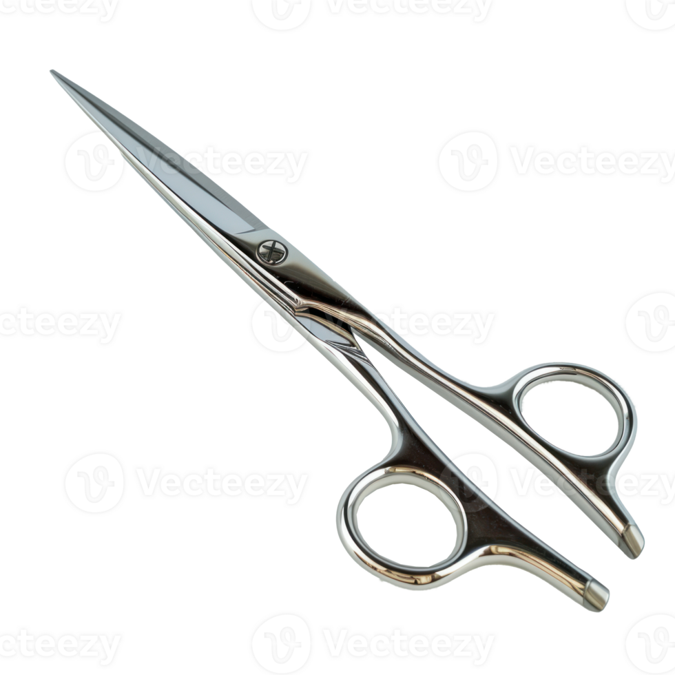 simple chrome scissors on a plain transparent background png
