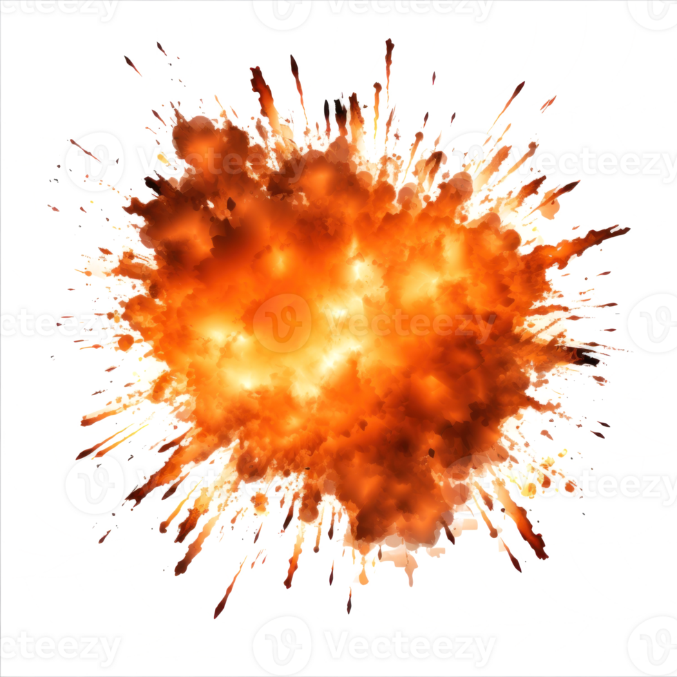 an orange explosion explosion on a white background png