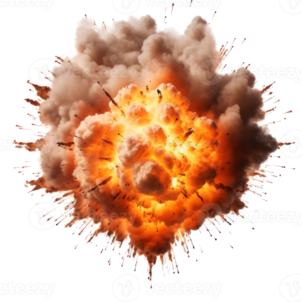 An explosion isolated on transparent background png