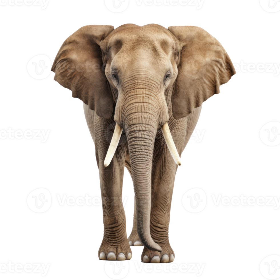 Generate a realistic image of a single Asian elephant isolated on a transparent background png