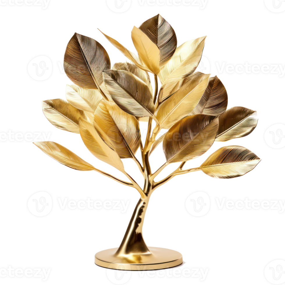gold leaf tree isolated on transparent background png