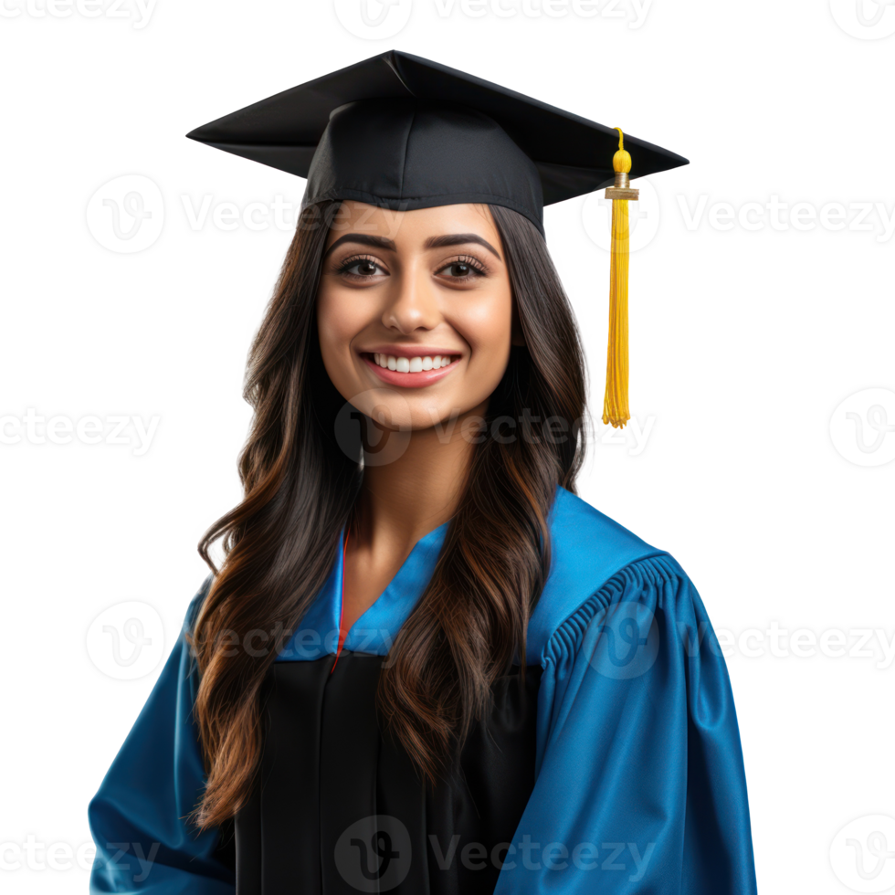 a graduate student in a graduation gown and cap png