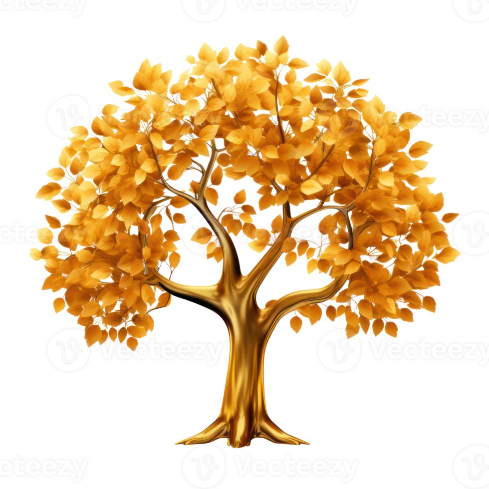 golden tree on transparent background png
