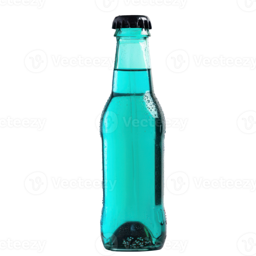 a blue soda bottle on a transparent background png