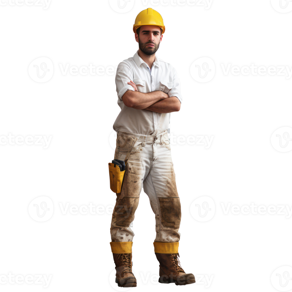 a construction worker standing with his arms crossed png