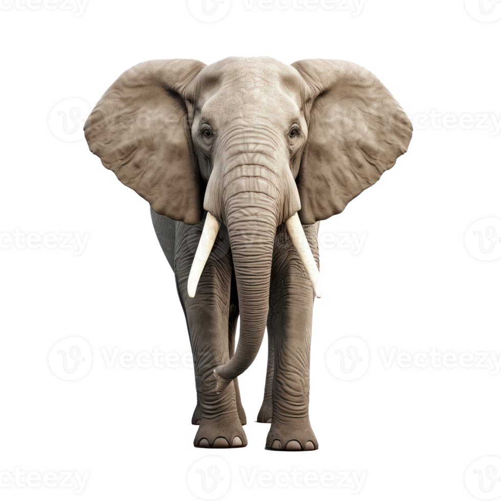 Real image of a beautiful Elephant isolated on transparent or transparent background png