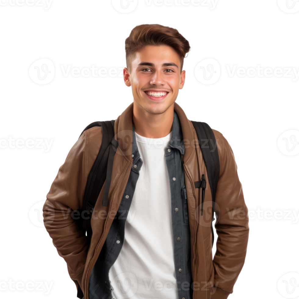 Happy student on a transparent background png