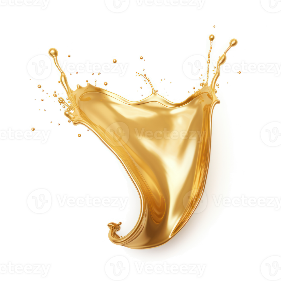 Splash of gold isolated on a transparent background png
