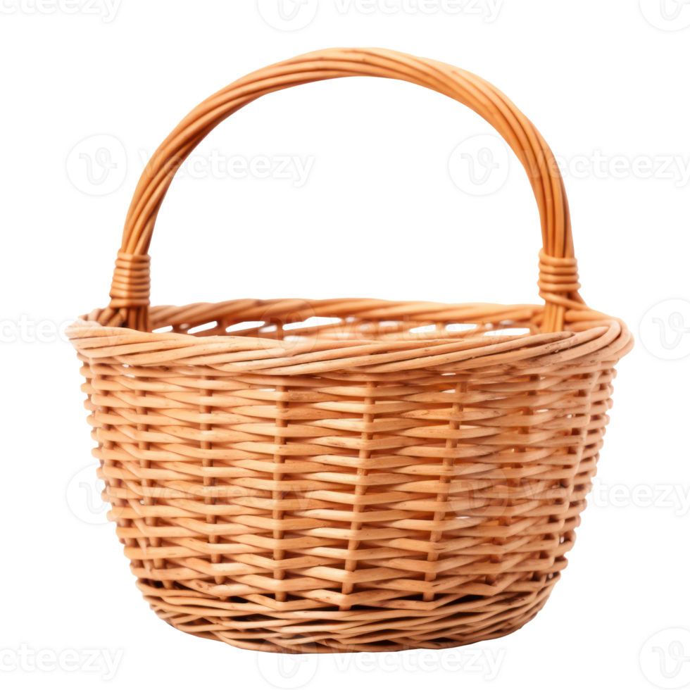Wicker basket isolated on transparent background png