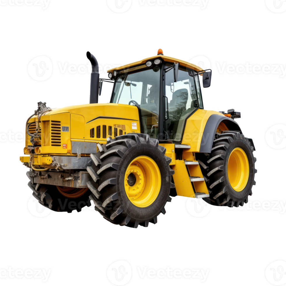 Agricultural towing tractor for farming on a transparent background png