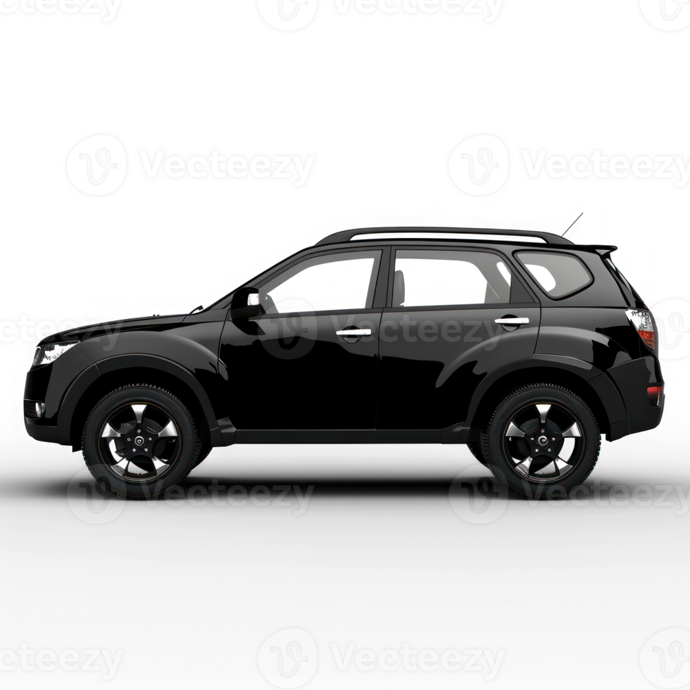presentation of a black SUV type car, transparent background png