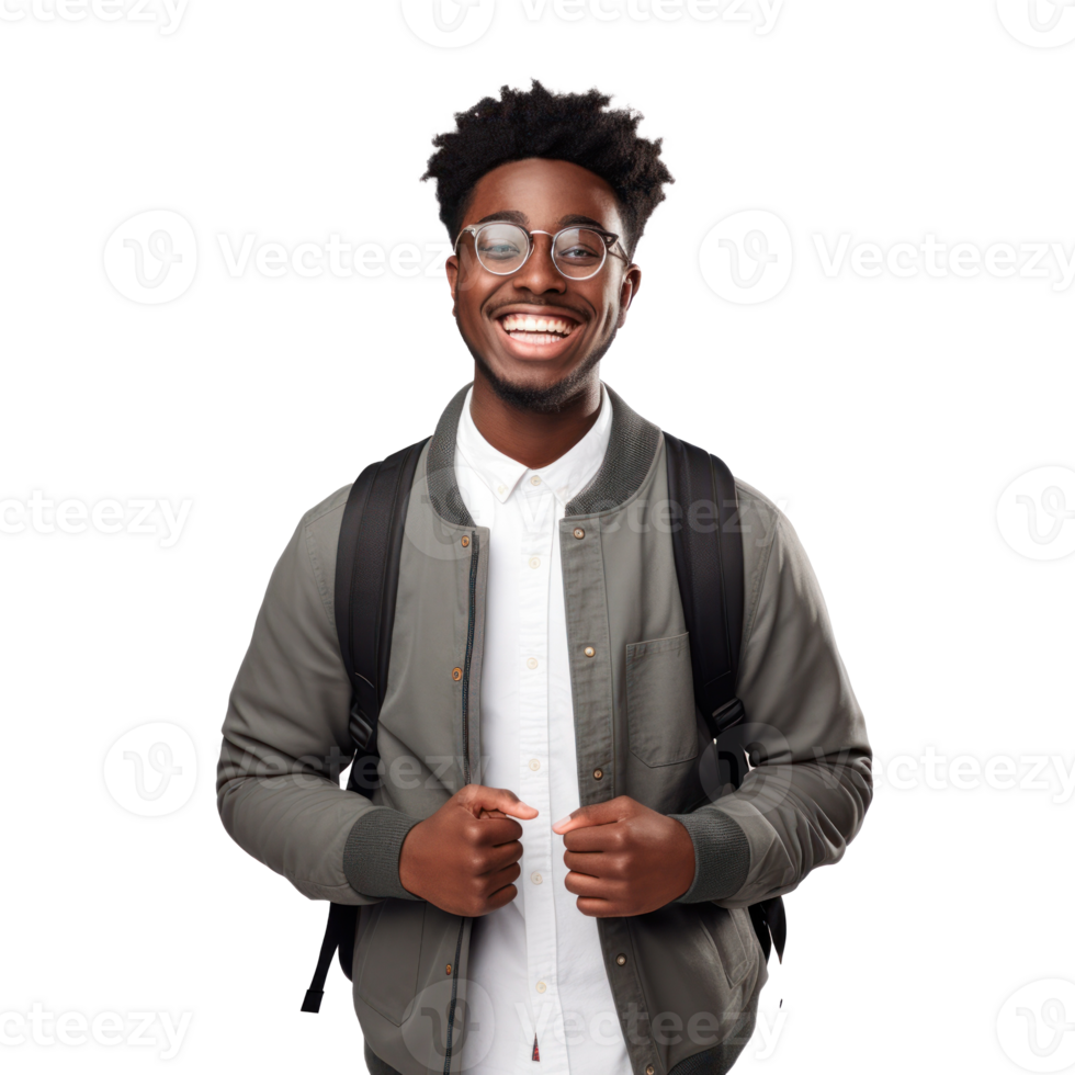 Happy student on a transparent background png