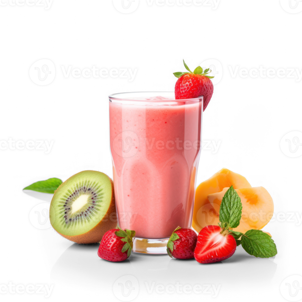 Fruit smoothie in the glass is on a transparent background png